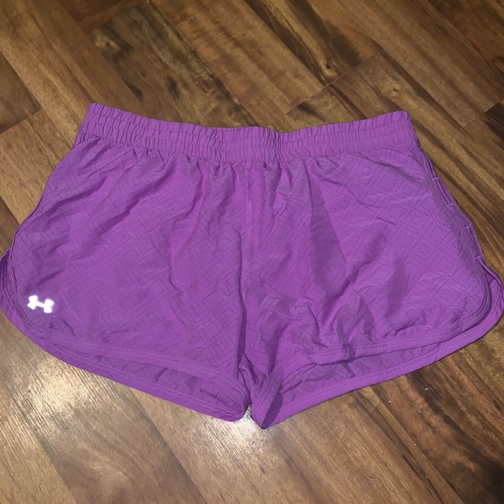 Bright purple under armour shorts